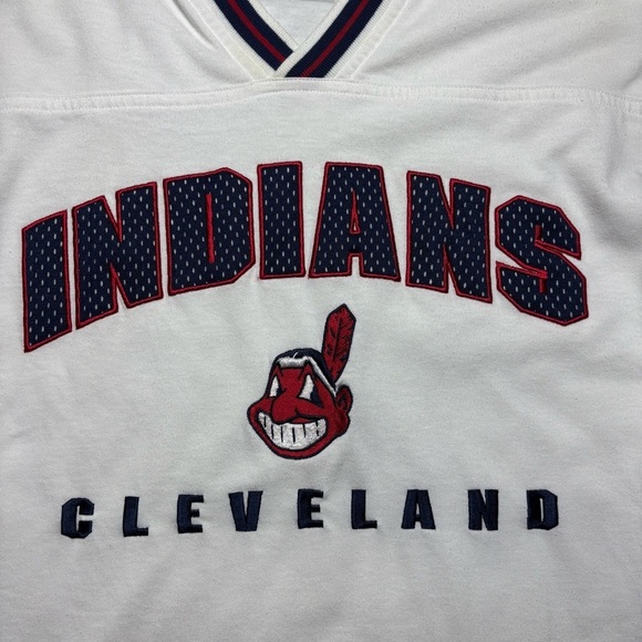 Vintage Cleveland Indians Shirt Mens Large Chief Wahoo MLB Jersey Embroidered - Picture 3 of 6